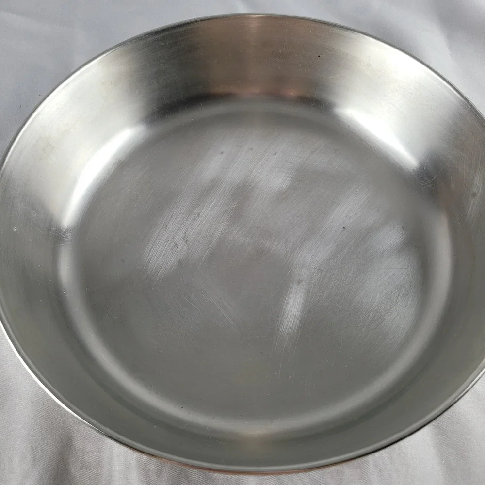 Revere Ware 9 Inch Skillet Pan Silver Copper Bottom 97h Vintage Made in USA